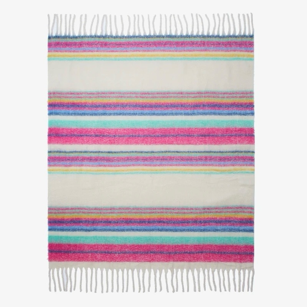 🔥🆕 Free People FP Fringe Striped Throw Blanket🔥 - Picture 9 of 9